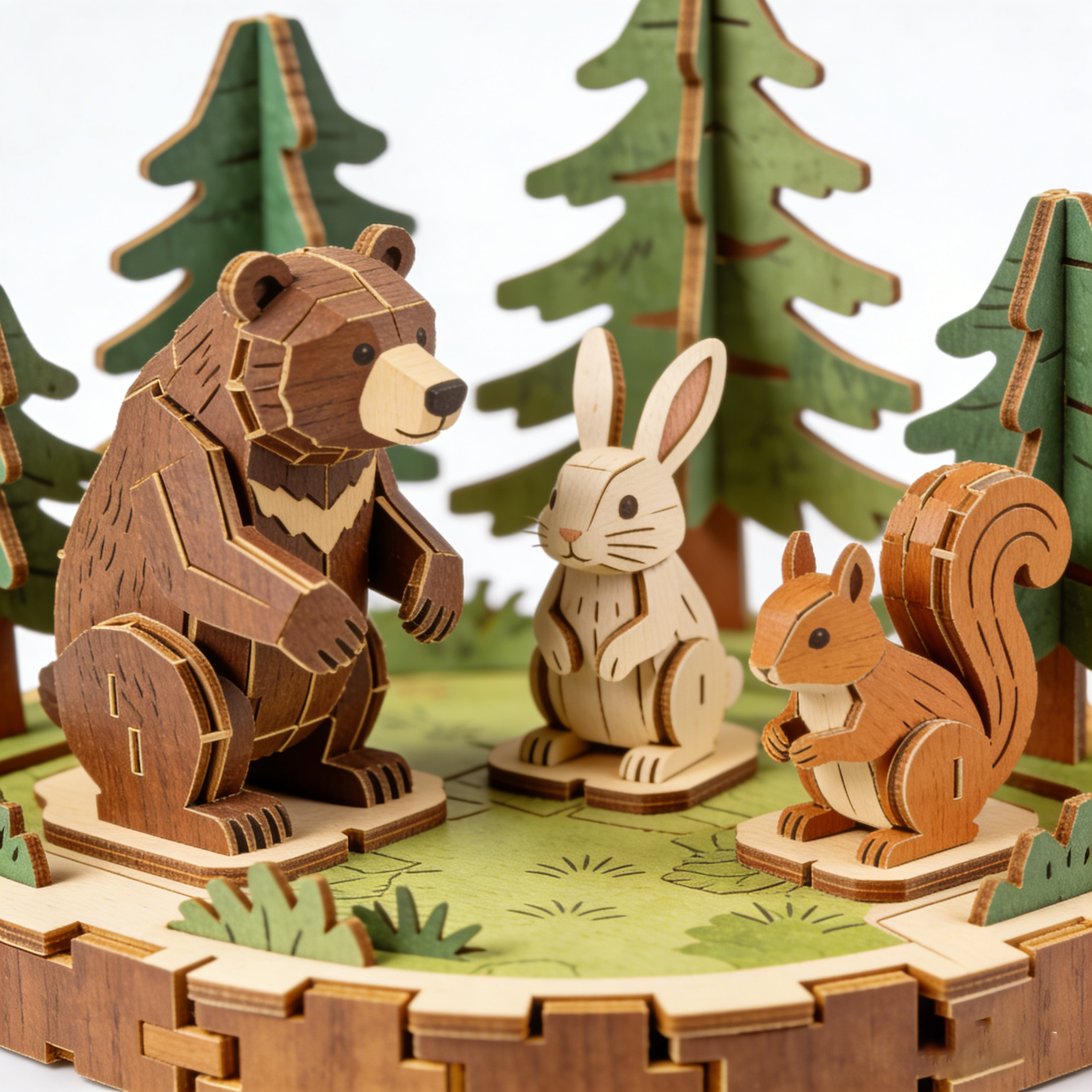 Woodland Animals 3D Wooden Puzzle