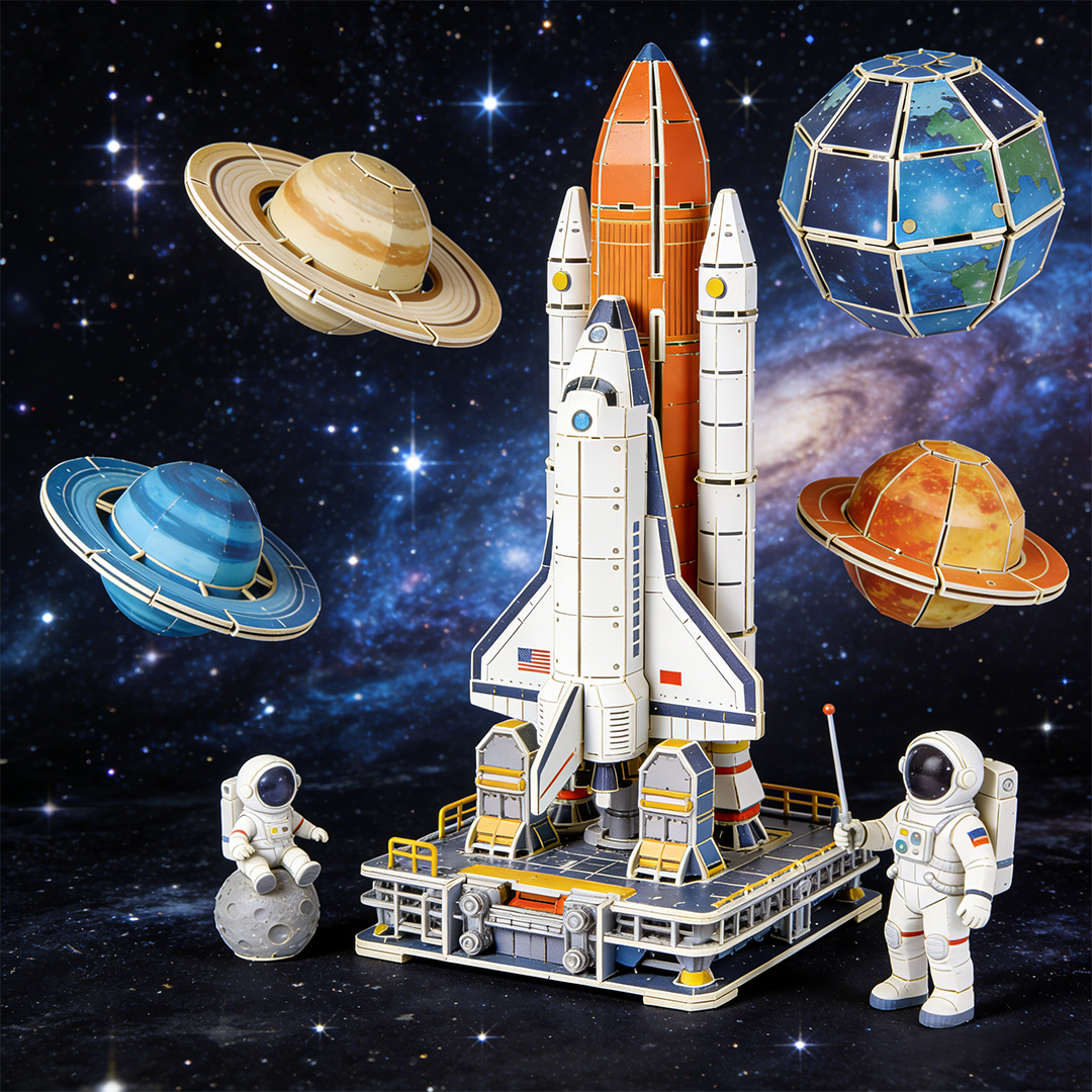 Space Exploration 3D Puzzle Model Set (Rocket & Planets)