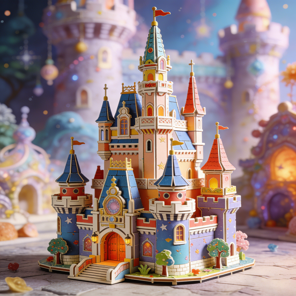 Fantasy Fairytale Castle 3D Puzzle A Magical Castle Scene Built by Hand