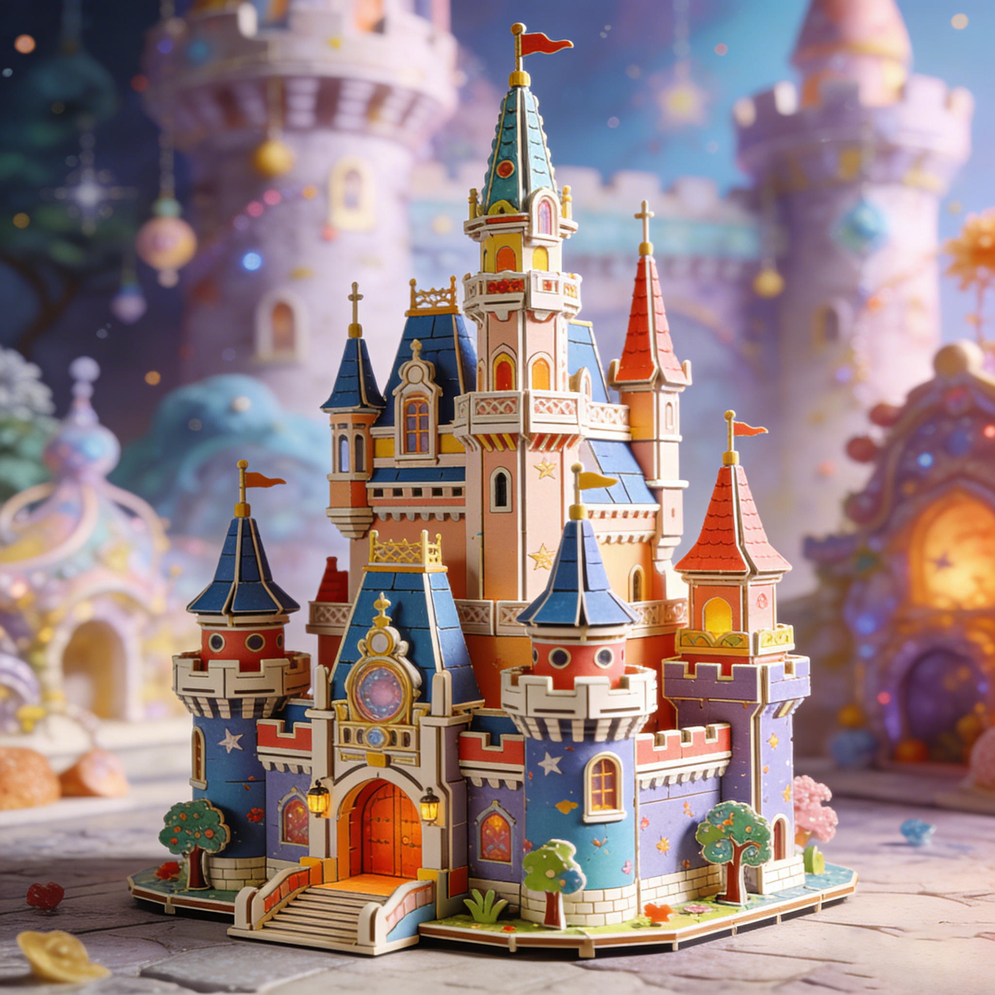 Fantasy Fairytale Castle 3D Puzzle A Magical Castle Scene Built by Hand
