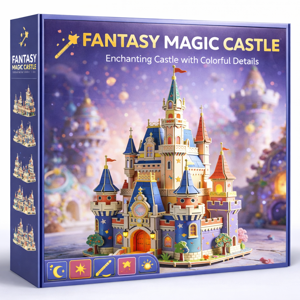 Fantasy Fairytale Castle 3D Puzzle A Magical Castle Scene Built by Hand
