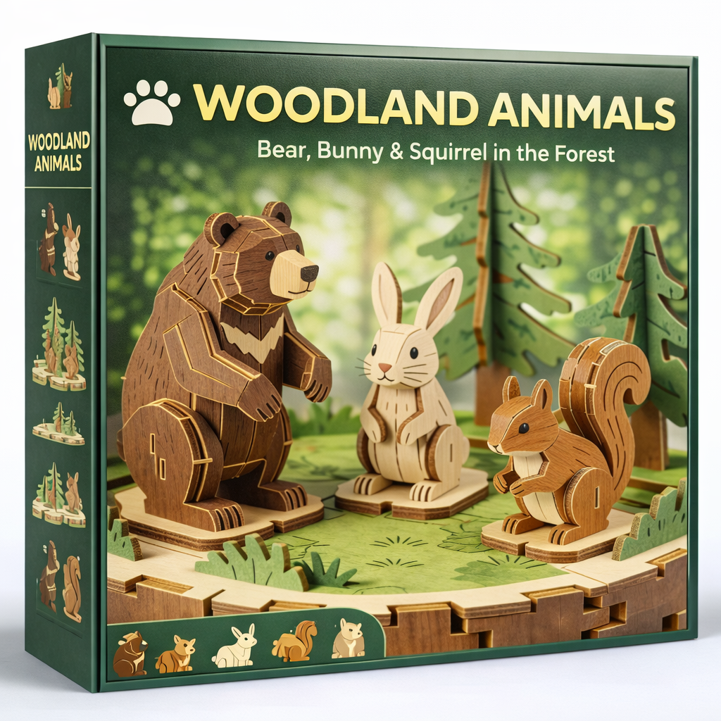 Woodland Animals 3D Wooden Puzzle